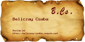 Beliczay Csaba névjegykártya